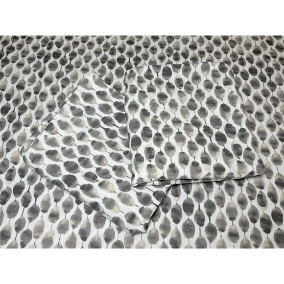 West Elm Stamped Dots KING Duvet Cover SET Gray Shams Organic Cotton Bedding - Picture 7 of 7